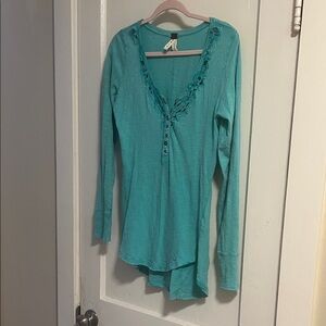 We The Free Turquoise Long Sleeve Top